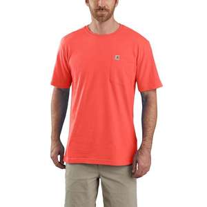 104266 חולצת טי קלה עם כיס צבע קורל חם ®Carhartt 