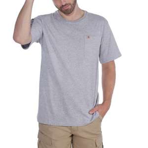104266 חולצת טי קלה עם כיס צבע אפור מוברש ®Carhartt 
