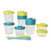סט 12 קופסאות פלסטיק 2 כפיות סיליקון