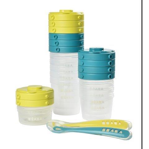 סט 12 קופסאות פלסטיק 2 כפיות סיליקון