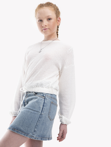 חצאית ג'ינס סמוקינג סטיץ'