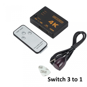 מפצל 4K HDMI עם שלט אלחוטי מתאים ל-3 מכשירים