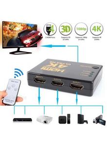 מפצל 4K HDMI עם שלט אלחוטי מתאים ל-3 מכשירים