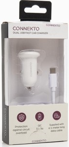 CONNEKTO TYPE-C QC3 3A מטען רכב