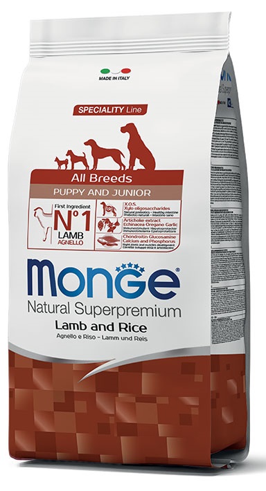 מזון יבש לגורים מבוסס כבש ואורז 12 ק"ג Monge