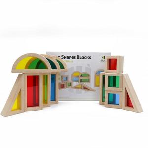 צעצועים התפתחותיים מעץ לתינוקות בלוקים עם חלון 