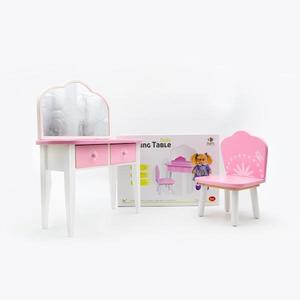 צעצועים התפתחותיים מעץ לתינוקות שולחן איפור לבובה