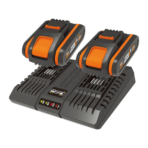 מטען 20V כפול +סוללות 2X2A WA3610 WORX