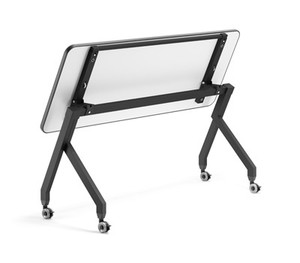 רגל מתקפלת לשולחן עבודה משרדי +גלגלים - 110 ס"מ - שחור - עבור פלטה 120-140 ס"מ - לא כלולה במחיר