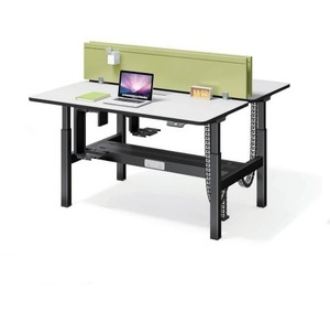 רגליים מתכווננות חשמליות לעמדת ישיבה כפולה , מיועד פלטה 140*60 - לא כולל מחיצות .