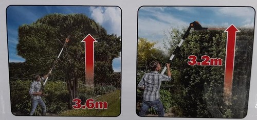 קיט מסור שרשרת + גוזם ענפים + מוט טלסקופי גובה 3.60 נטען 20V WG908E.9 WORX [ גוף בלבד ]