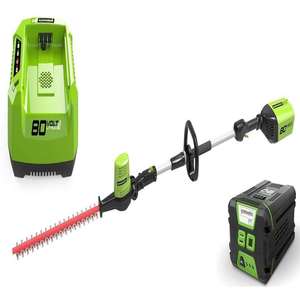 גוזם גדר חיה גבהים 80V + סוללה 2.0Ah + מטען 80V מהיר Greenworks