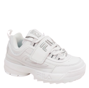 נעלי פילה דיסרפטור לילדים בצבע לבן סקוטש רחב FILA Disruptor white
