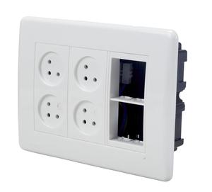 תה"ט 6 מודול HOME & OFFICE 4 שקעים לבנים 2 מחשב 2 טלפון ניסקו