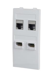 אביזרי תקשורת - מודול ישר HOME & OFFICE 1 שקעי מחשב 1 שקעי טלפון ניסקו