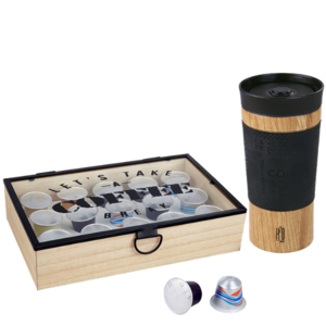 "COFFEE BREAK" קופסת אחסון לקפסולות וספל תרמי