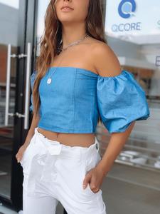 חולצת טנסל סטרפלס