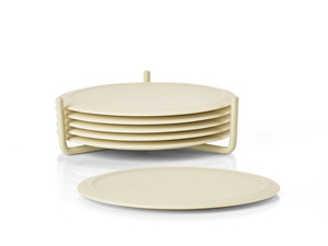 6 תחתיות לכוסות עם מעמד - צהוב לימון 332061