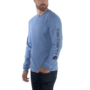 EK231 טי שירט בייסיק לוגו שרוול ארוך כחול צרפתי ®Carhartt 