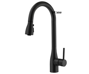 ברז מטבח שחור מט נשלף פיה קשתית מסתובבת 304567OP Pull Down