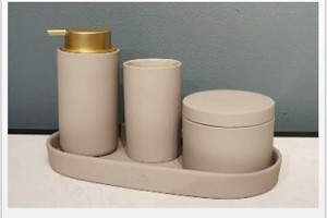 196245 סט אמבטיה קרמיקה אפור