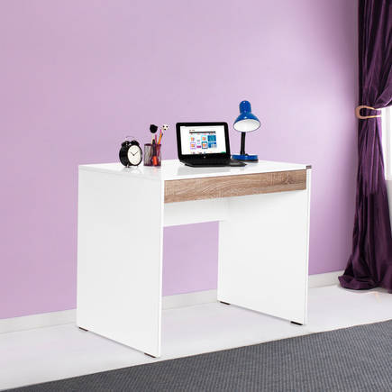 שולחן מחשב איכותי דגם לימור לבן+שיטה