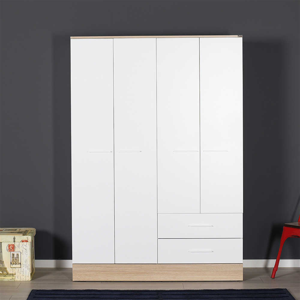 ארון 4 דלתות עם 2 מגירות 