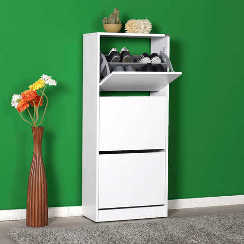 ארון נעליים שלושה תאים לבן 