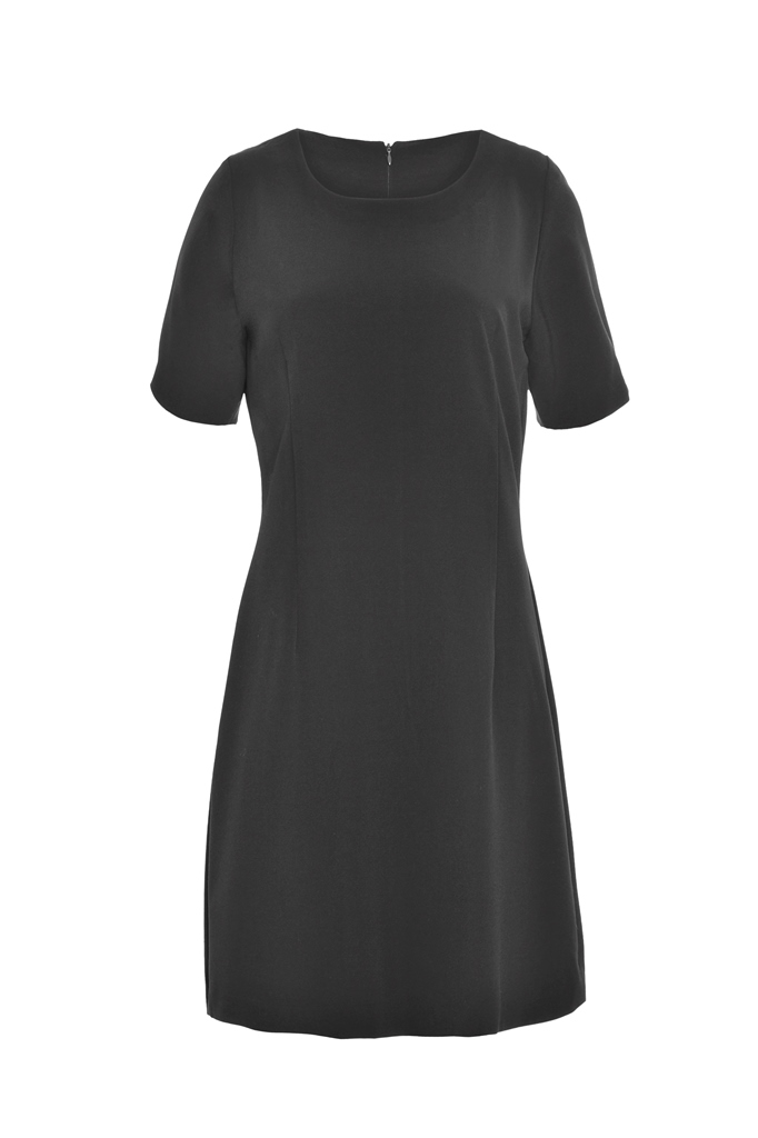 שמלה קלאסית אפורה עם שרוולים