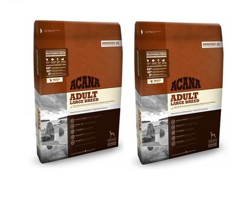 שני שקי אקאנה הריטג' בוגר מגזע גדול - כל שק 11.4 ק