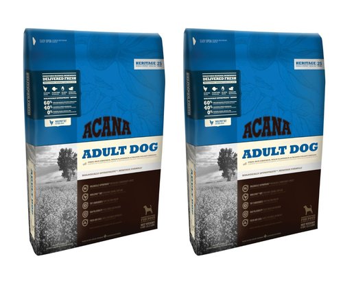 שני שקי אקאנה הריטג' בוגר לכלבים - כל שק 11.4 ק