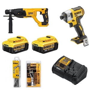 סט Brushless פטישון ואימפקט  + 2 סוללות 4Ah מבצע! מבית DeWalt