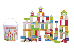 דלי לבני בניה  קוביות מצוייר 100 י"ח