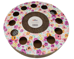 קרטון גירוד עגול עם כדורי משחק