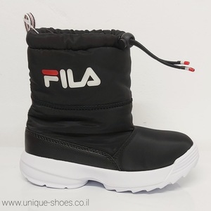 מגפיים פילה פוך מחממות לילדים בצבע שחור | 22-35 | FILA