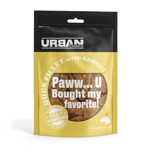 אורבן צ'ויס חטיף ברווז עם גזר

                90 גרם

                Urban choice Duck fillet with carrot