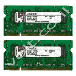 זכרון זוג תואם 2x1 ג'יגה למחשב נייד SO-DIMM PC2-5300 677Mhz 2GB קינגסטון