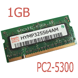 זכרון 1 ג'יגה למחשב נייד SO-DIMM PC2-5300 667Mhz 1GB Hynix 
