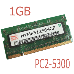 זכרון 1 ג'יגה למחשב נייד SO-DIMM PC2-5300 667Mhz 1GB Hynix   