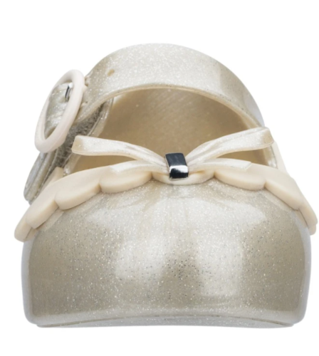 נעלי בובה מיני מליסה בצבע בז' זהב | 19-27 | MINI MELISSA SWEET LOVE II BEIGE GLITTER/BEIGE