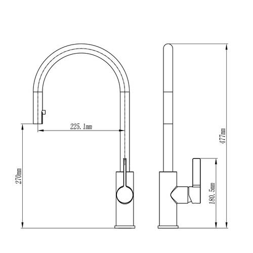 ברז מטבח מייבל גמור זהב