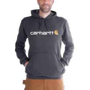100074 סווטשירט לוגו עם ברדס - פחם מוברש ®Carhartt 