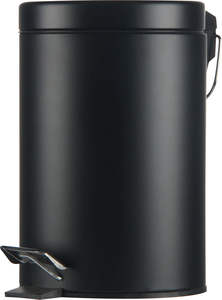 פח אשפה עגול + דוושה 3 ליטר שחור