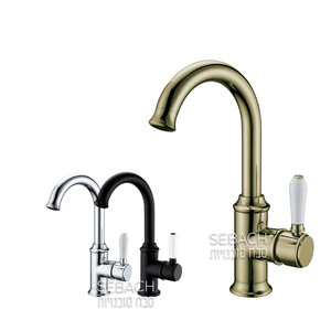 ברז ברבור ענתיק ידית חרס גימור ברונזה