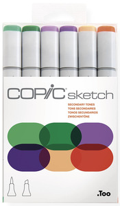 סט 6 טושים קופיק סקץ' בגוונים משניים