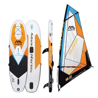 גלשן רוח מתנפח 18PSi סאפ מתנפח עם מפרש רוח 5.0m2 דגם ווינסרף BT-20BL תוצרת אקווה מרינה Aqua Marina