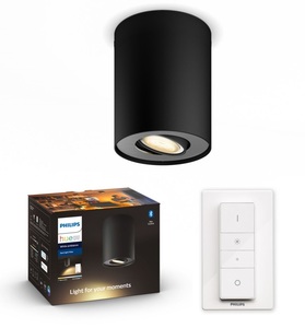 Hue Pillar Ceiling Spotlight White Ambiance-Black