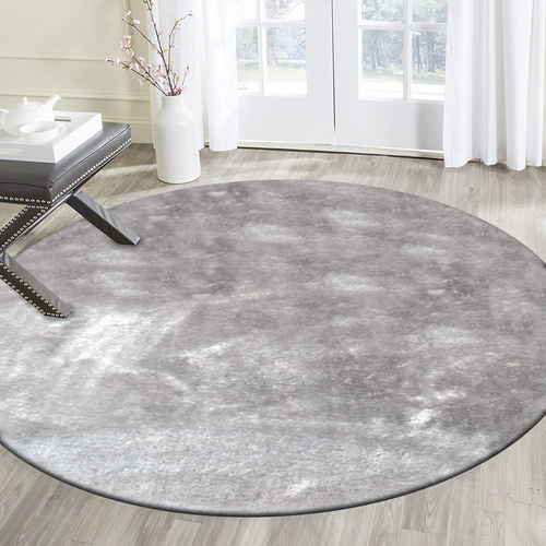 שטיח שאגי עגול- אפור בהיר - אזל במלאי
