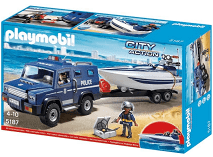 פליימוביל 5187 ג'יפ משטרה וסירת מירוץ על נגרר