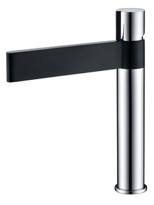 ברז פרח בינוני קבוע ניקל עם פיה שחורה